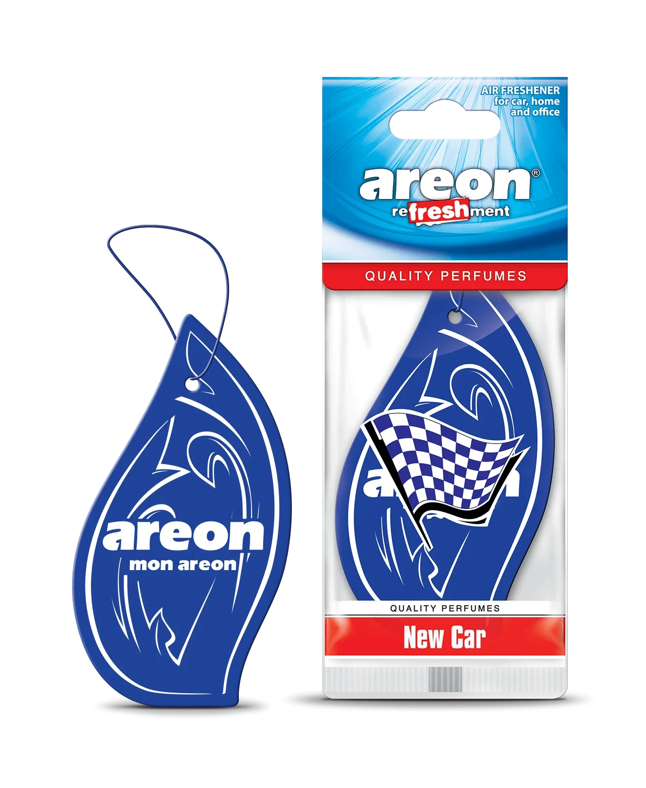 AREON Mon Areon New Car MKS07 – עץ ריח תלוי בניחוח עור וטבק רך “New Car”